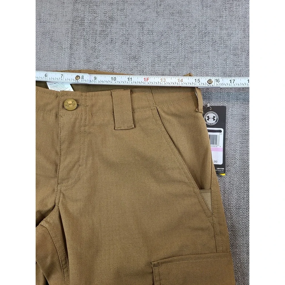*NWT* Under Armour Pants Women 6 Brown Cargo Tactical Patrol Ripstop Loose Storm - Picture 4 of 9